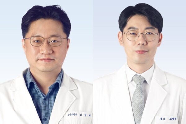 AI 어플리케이션 ‘ECG Buddy’를 개발한 응급의학과 김중희(왼쪽) 교수와 순환기내과 조영진 교수. 사진=분당서울대병원